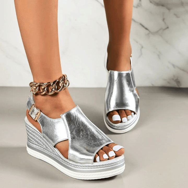 Karen™ | Metallic Comfort Sandals