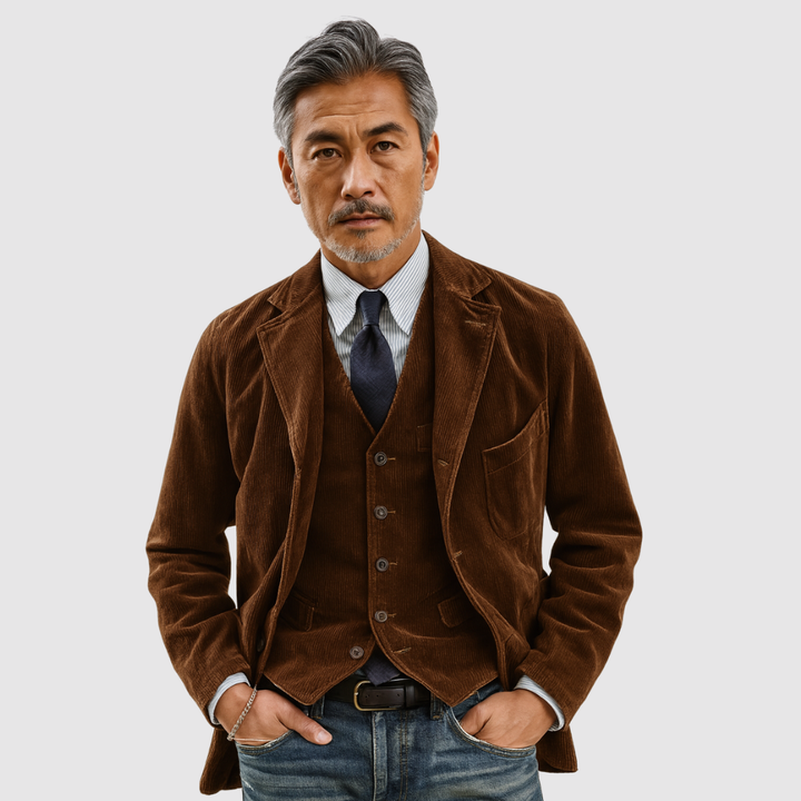 Michael Sydney men's Blazer and vest set, front view