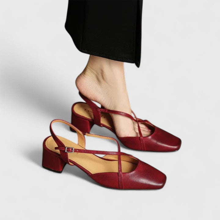 Nicole™ | Cross Strap Slingback Flats