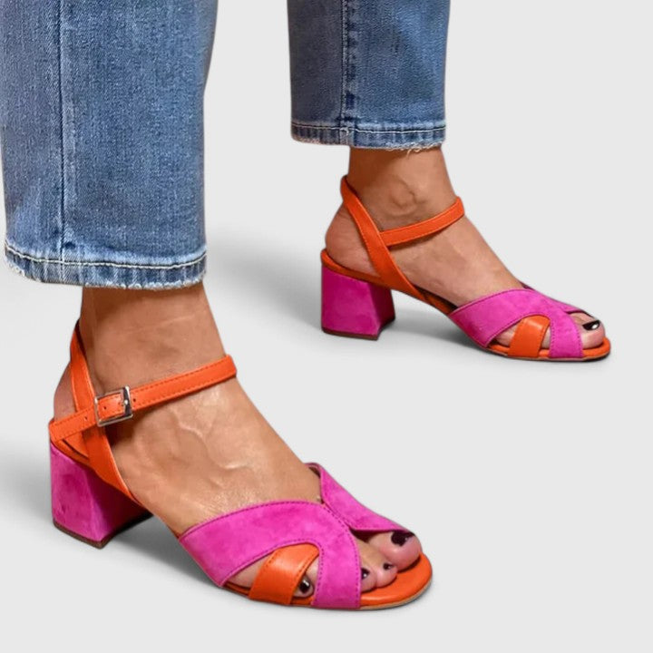 Janet™ | Pink and Orange Sandals
