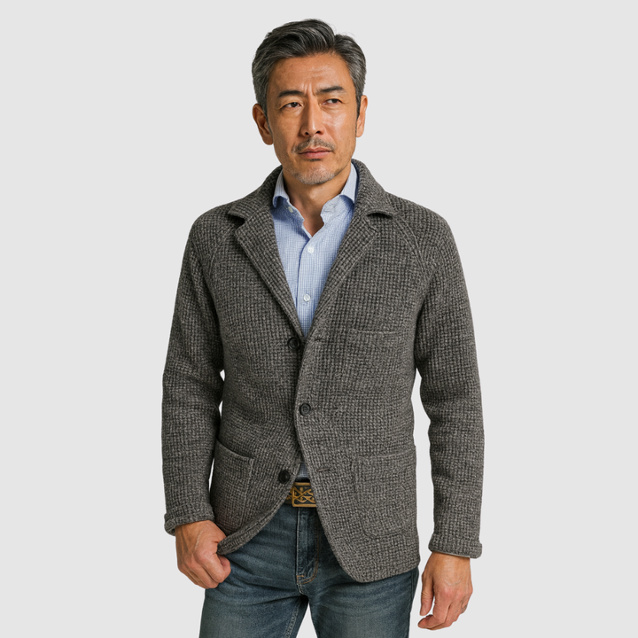 Michael Sydney men's Cardigan with pockets, front view