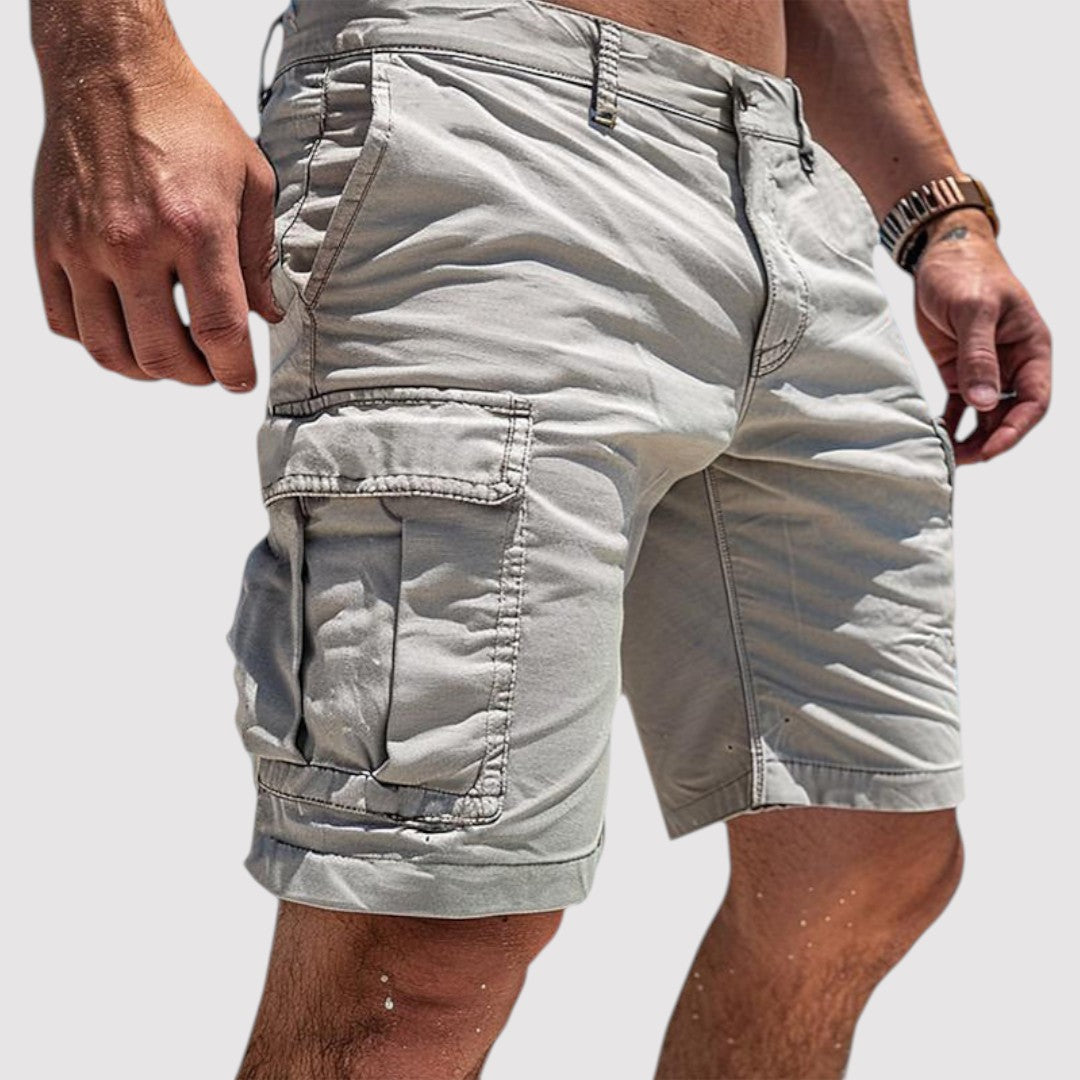 Michael Sydney men's cargo shorts side pockets, front view