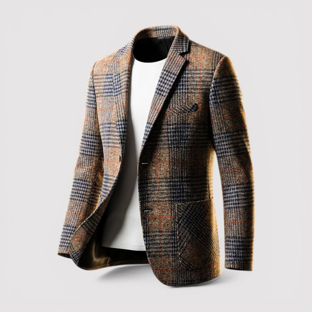Michael Sydney men's checked blazer, front view