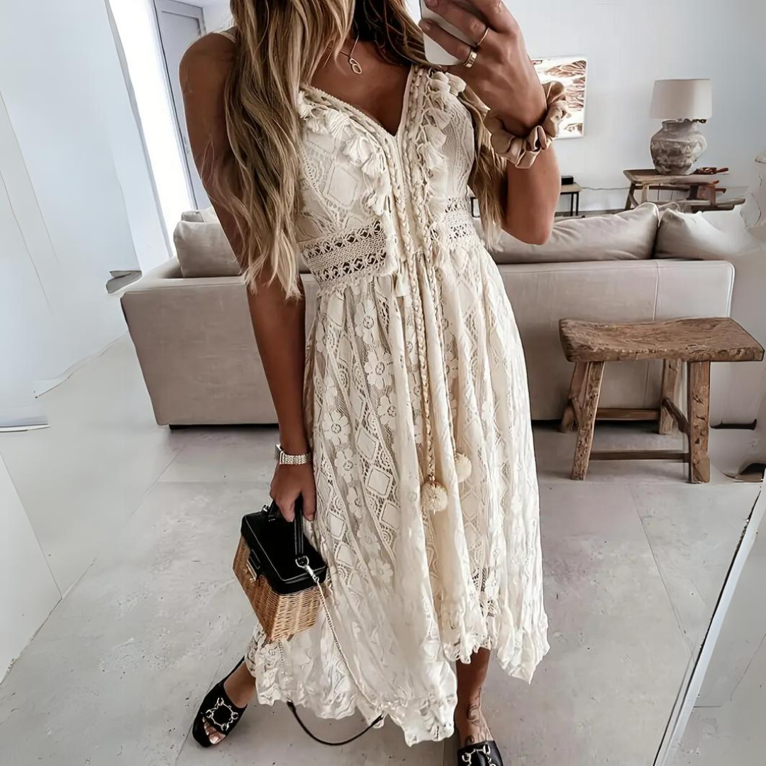 Jill™ | Elegant Boho Midi Dress