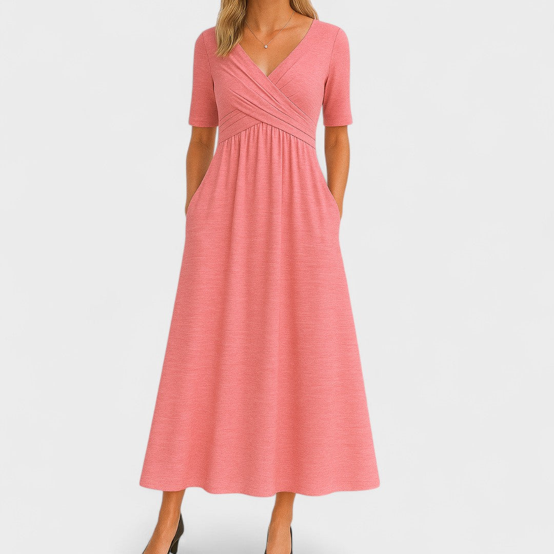Angela™ | Wrap-Effect Midi Dress