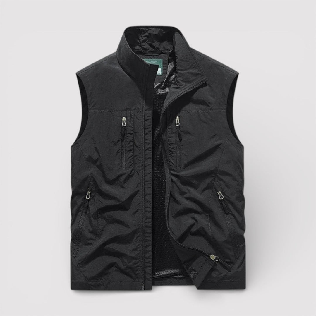 Michael Sydney men's utility vest, front view