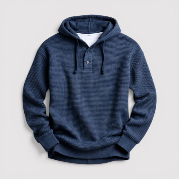Michael Sydney men's honeycomb texture hoodie, front view