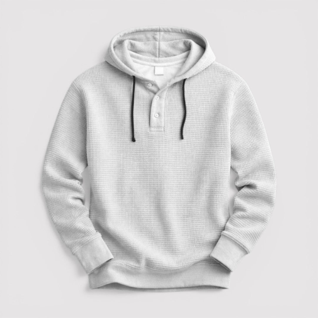 Michael Sydney men's honeycomb texture hoodie, front view