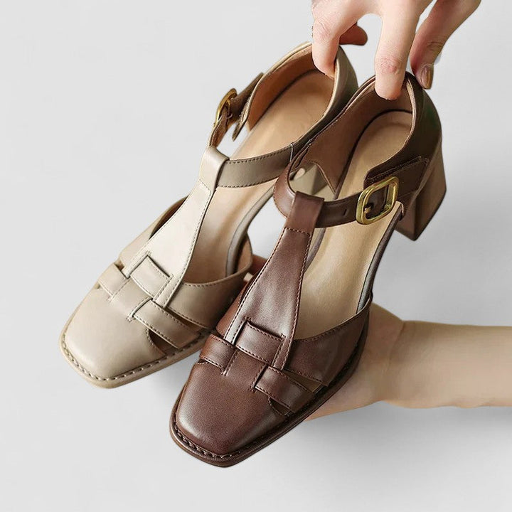 Pam™ | T-Strap Block Heel Shoes