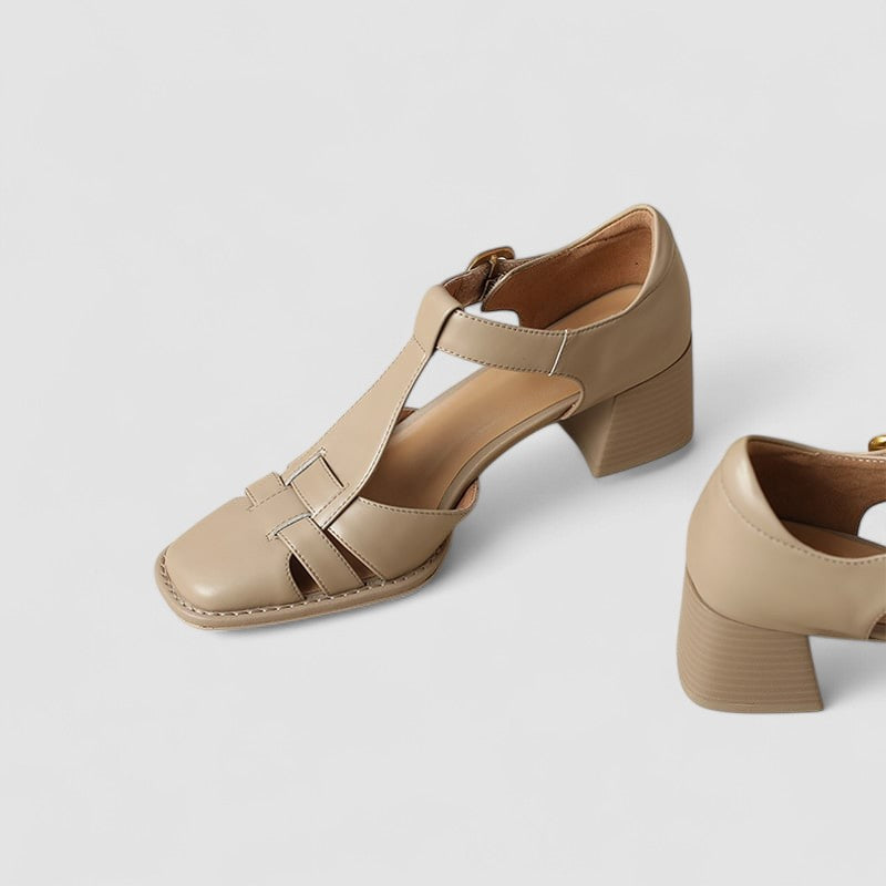 Pam™ | T-Strap Block Heel Shoes