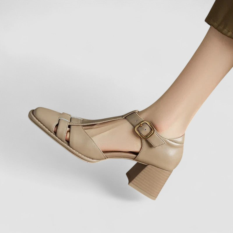 Pam™ | T-Strap Block Heel Shoes