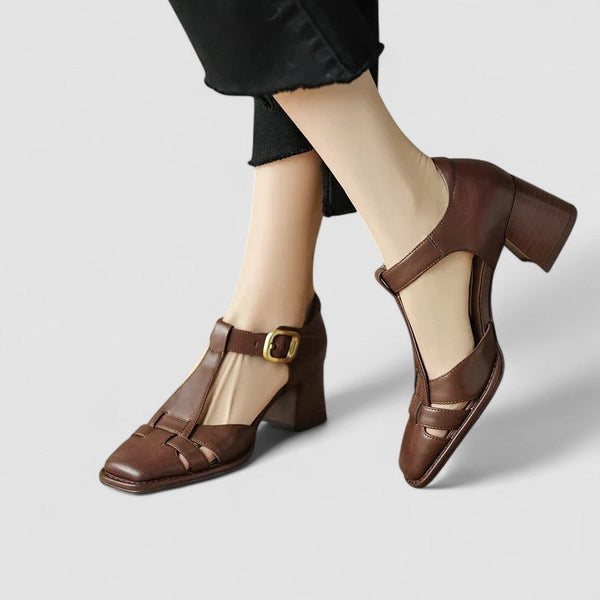 Pam™ | T-Strap Block Heel Shoes