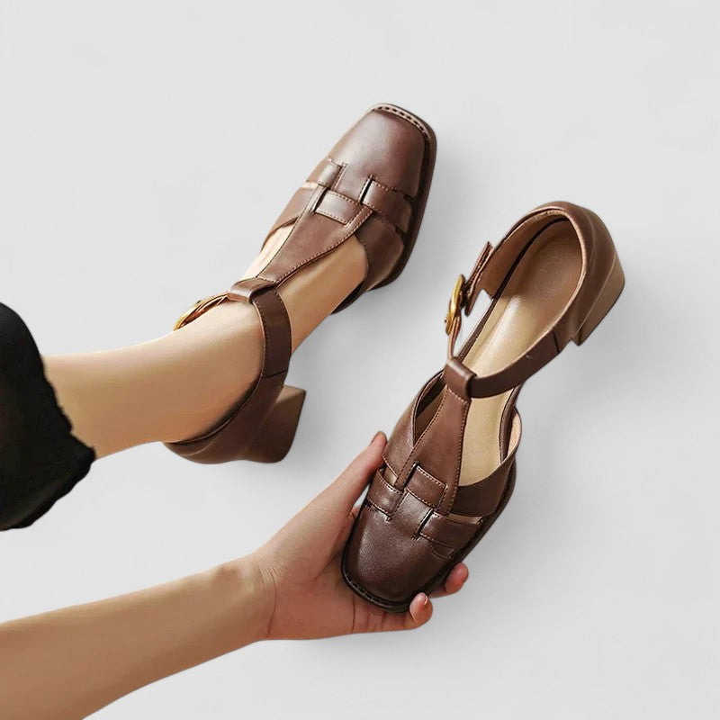 Pam™ | T-Strap Block Heel Shoes