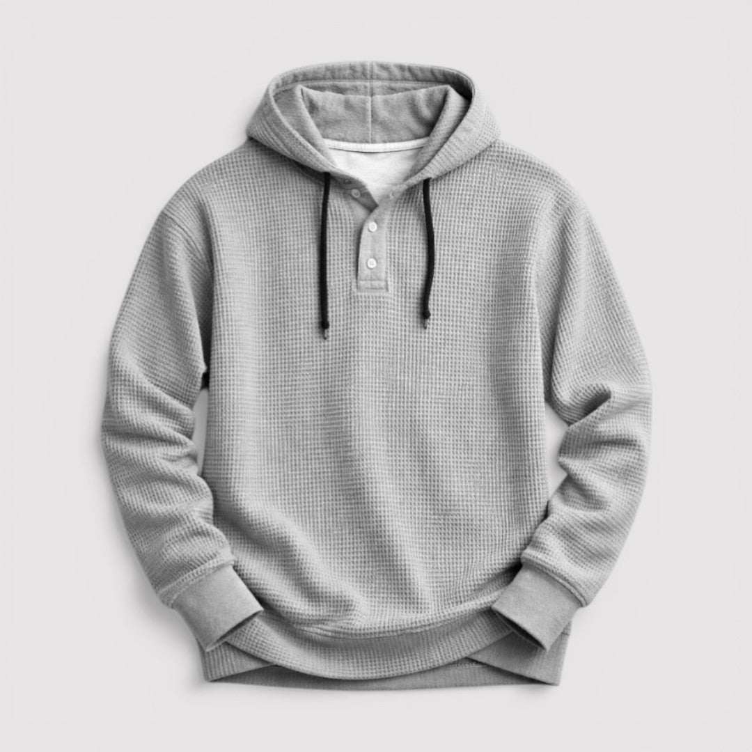Michael Sydney men's honeycomb texture hoodie, front view