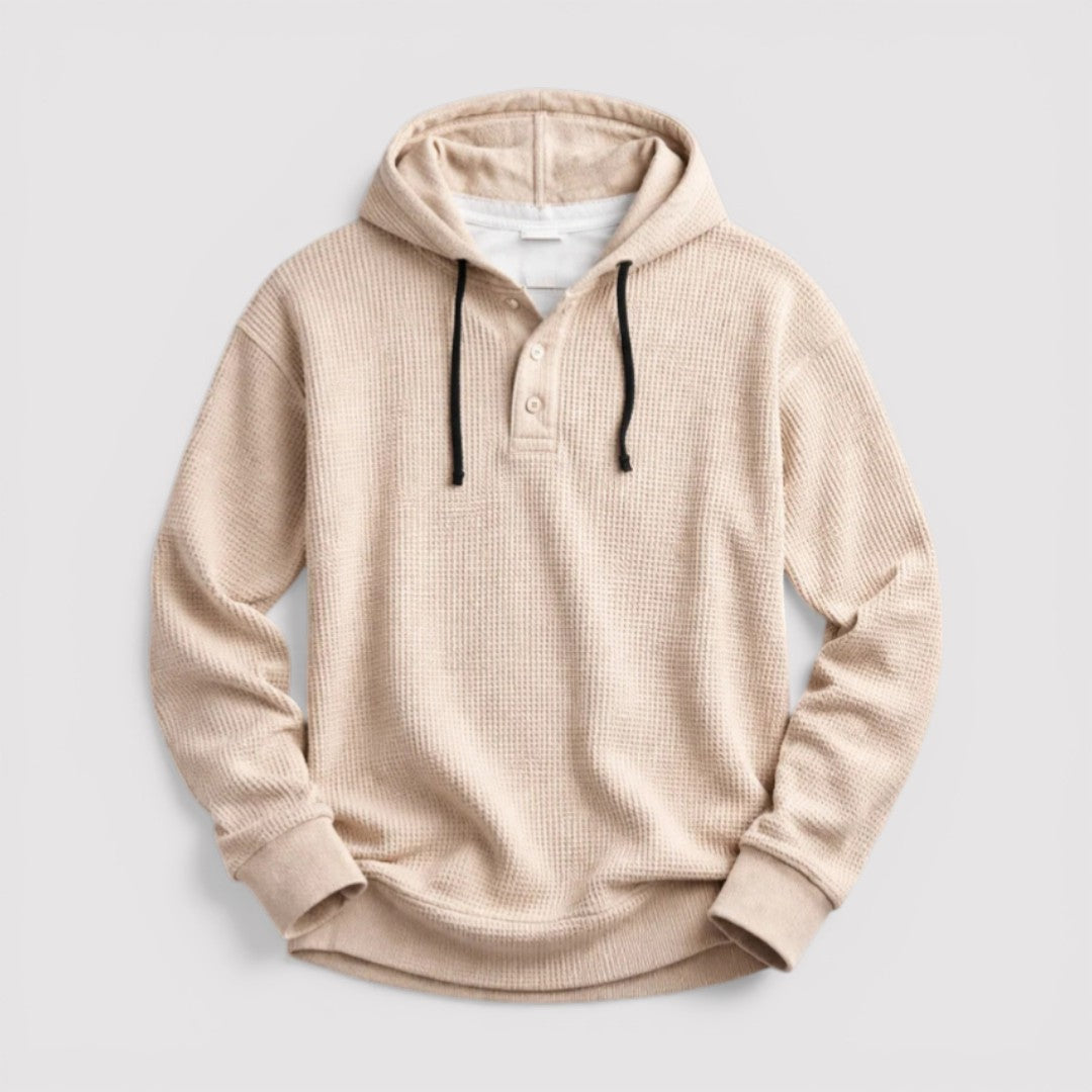 Michael Sydney men's honeycomb texture hoodie, front view