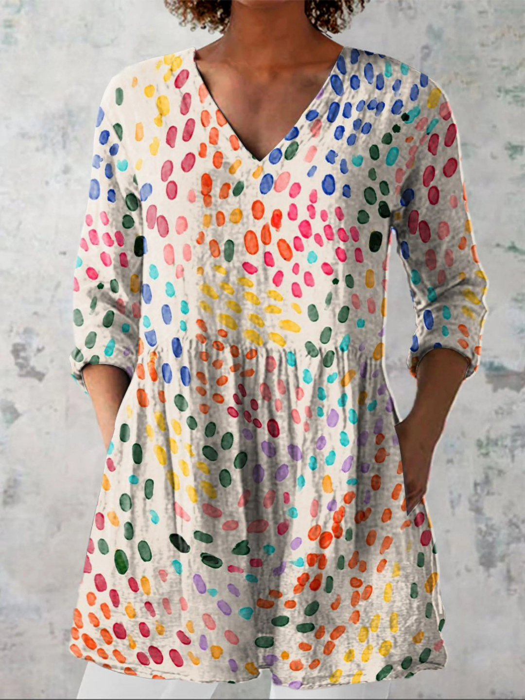 Nola Confetti Dot Tunic Blouse