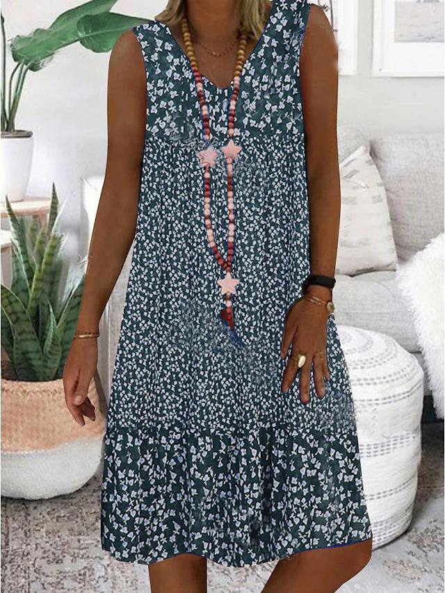 Wendy™ | Sleeveless V-Neck Floral Dress
