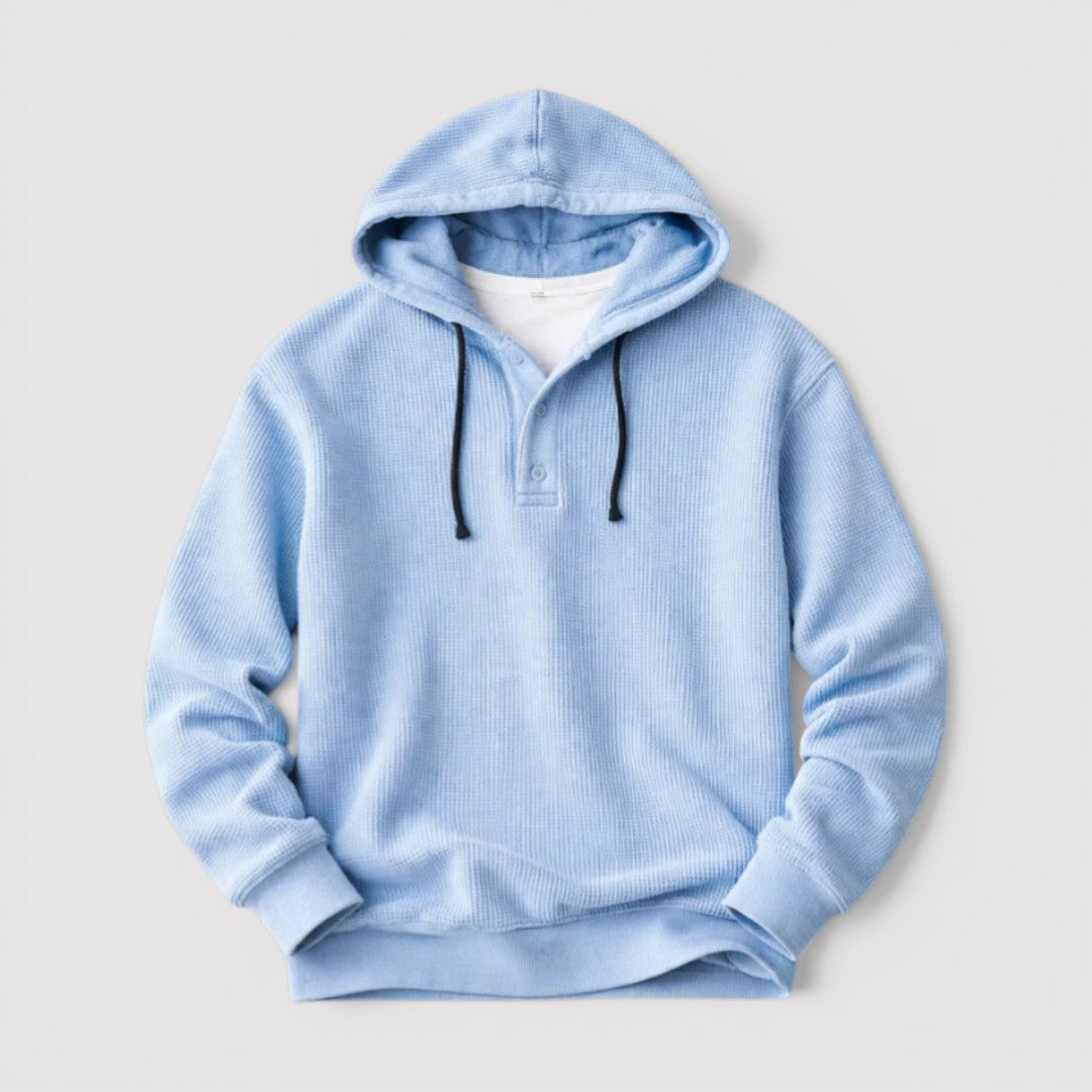 Michael Sydney men's honeycomb texture hoodie, front view