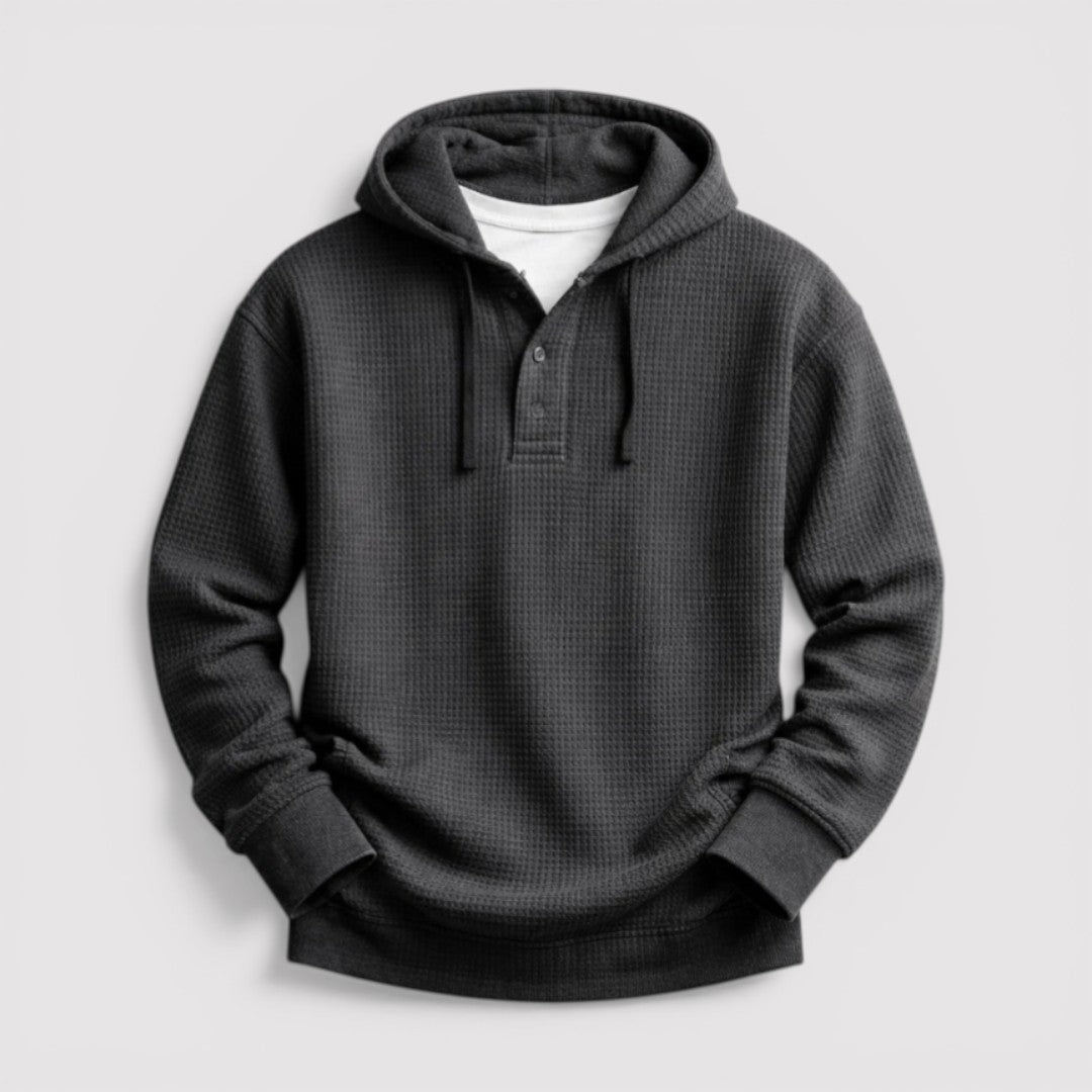 Michael Sydney men's honeycomb texture hoodie, front view
