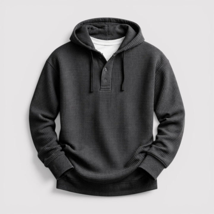 Michael Sydney men's honeycomb texture hoodie, front view