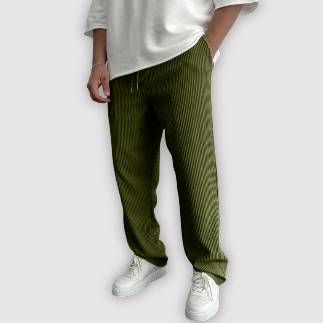 Michael Sydney men's ribbed pants, front view