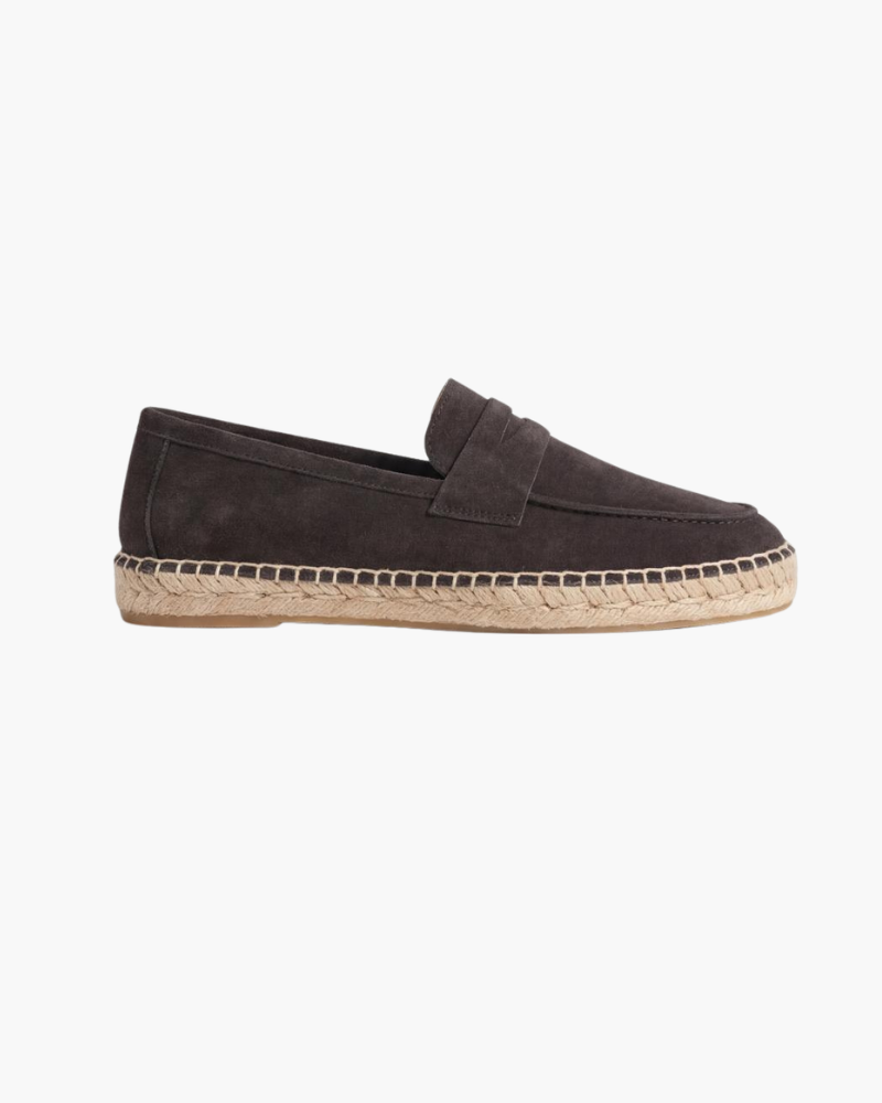 Michael Sydney men's espadrille in coffee brown, front view