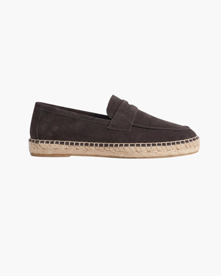 Michael Sydney men's espadrille in coffee brown, front view