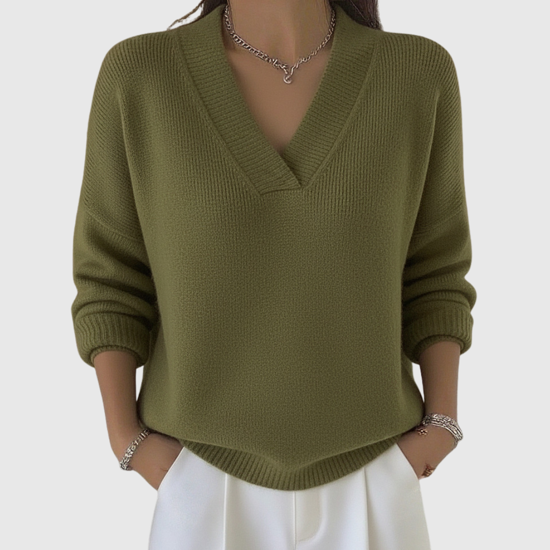 Olivia™ | Relaxed V-Neck Jumper
