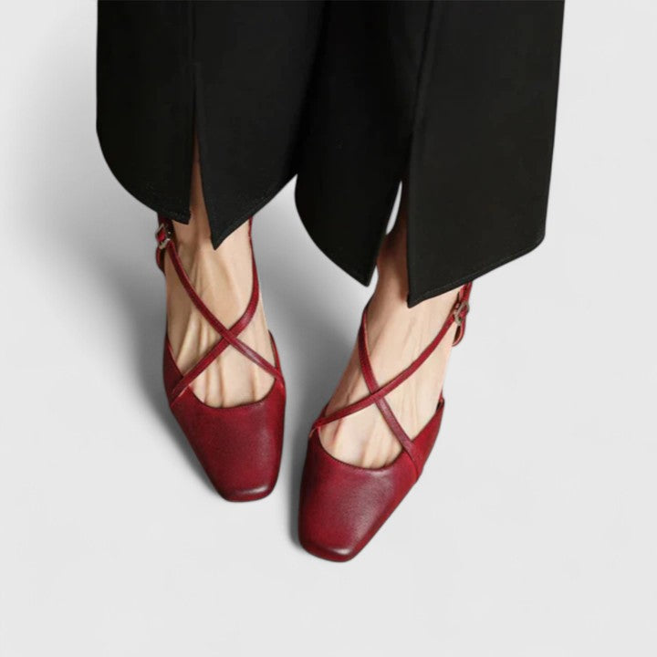 Nicole™ | Cross Strap Slingback Flats