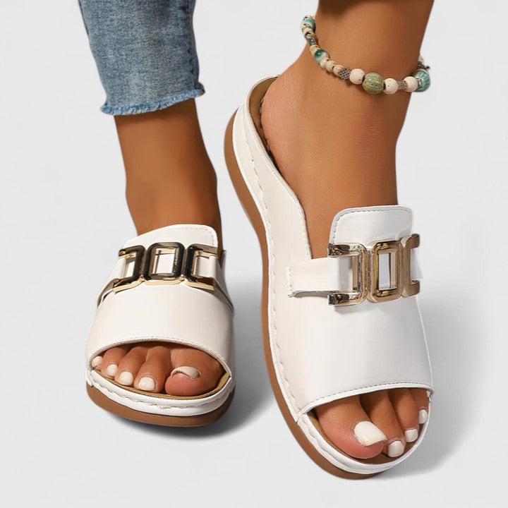 Christine™ | Gold-Trim Comfort Slides