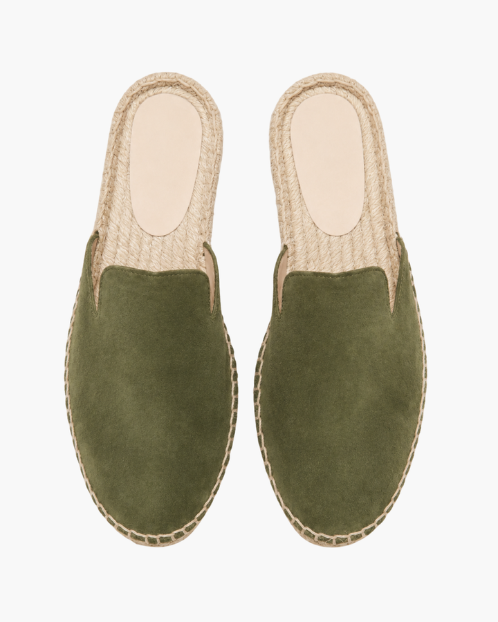 Michael Sydney men's summer mules in green, front view