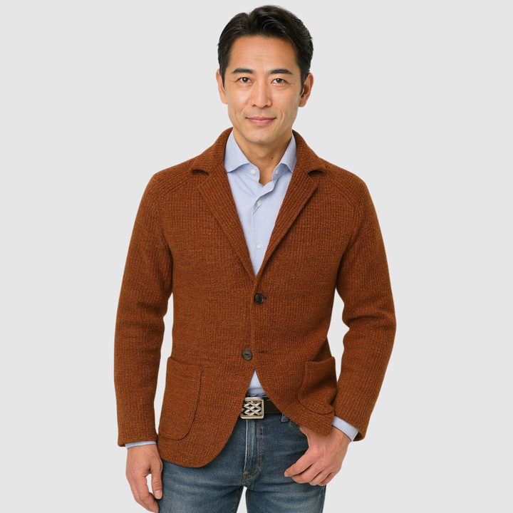 Michael Sydney men's Cardigan with pockets, front view