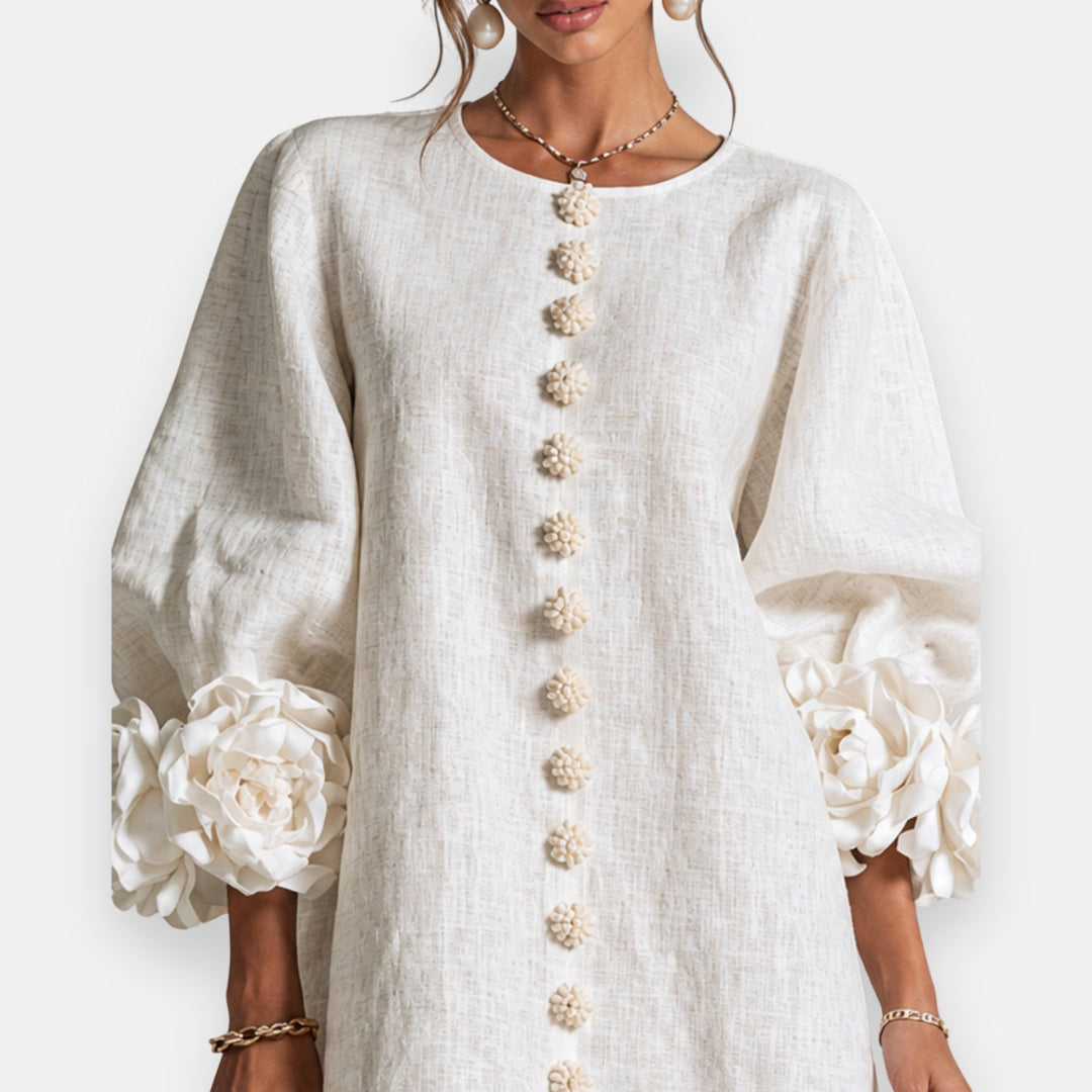 Monique Rosette Sleeve Shift Dress