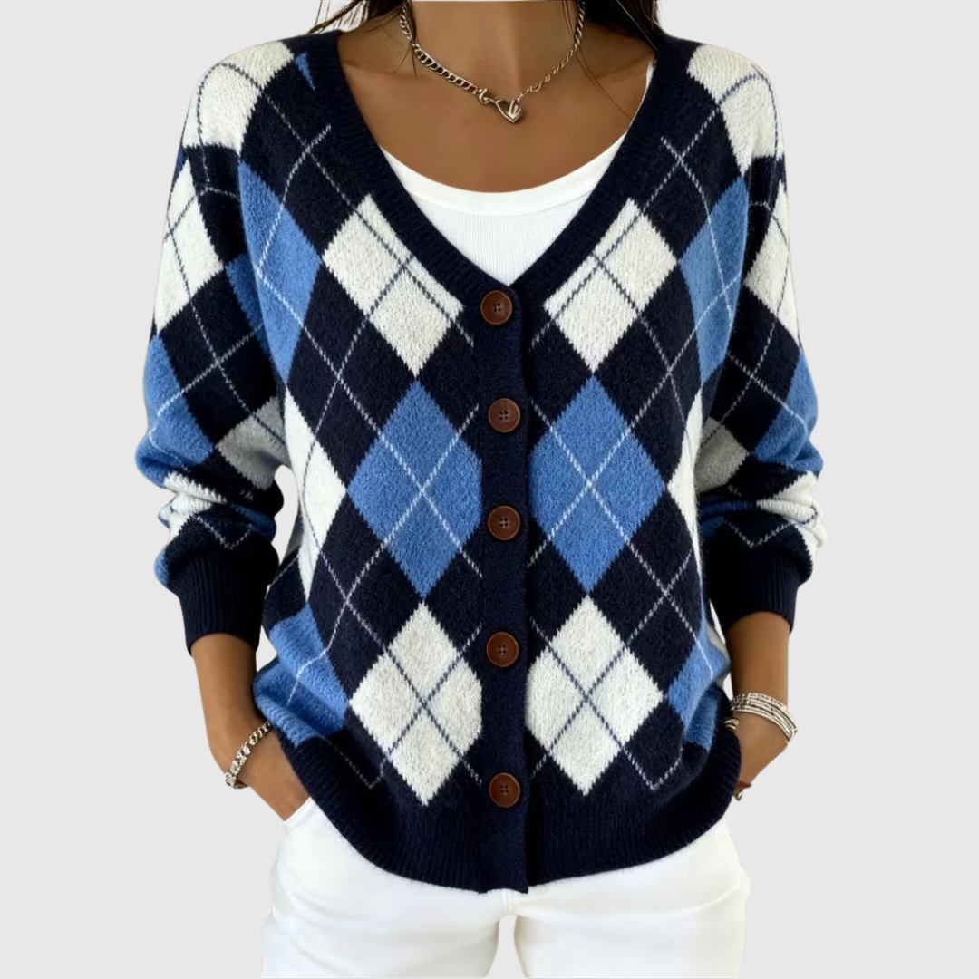 Jacinta™ | Argyle Button Cardigan