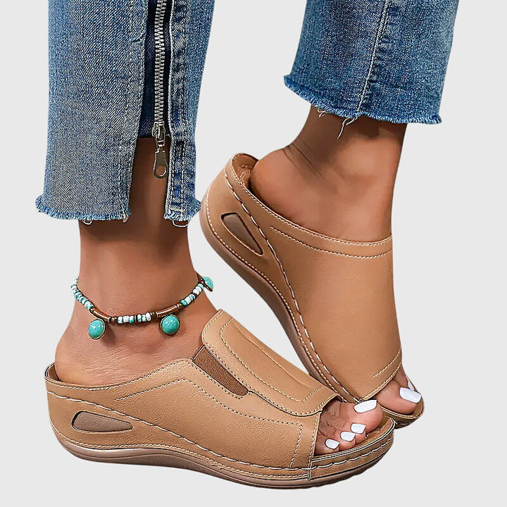 Jennifer™ | Open Toe Wedge Slides