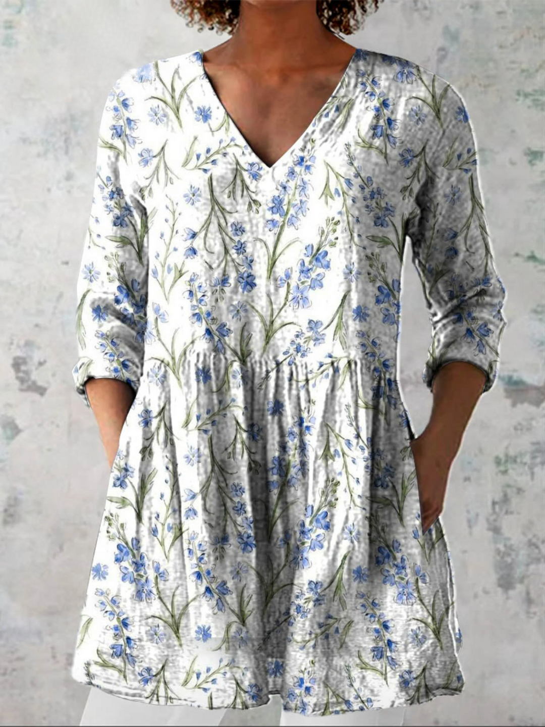 Alanna White Botanical Tunic Blouse