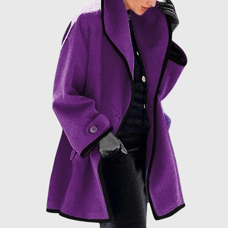 Laurie™ | Contrast Trim Swing Jacket