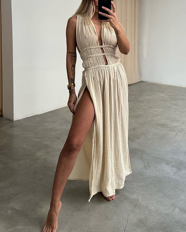 Pam™ | Textured Slit Dress