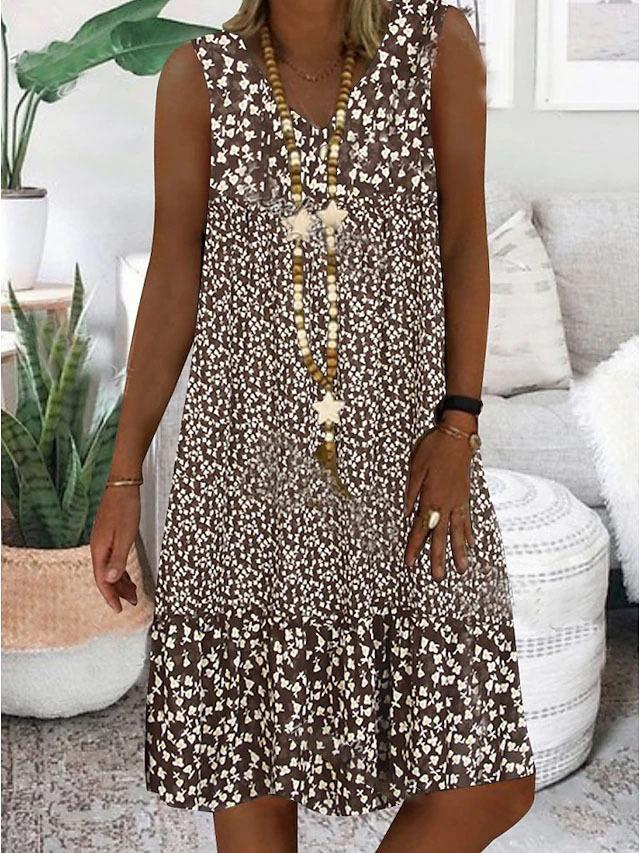 Wendy™ | Sleeveless V-Neck Floral Dress