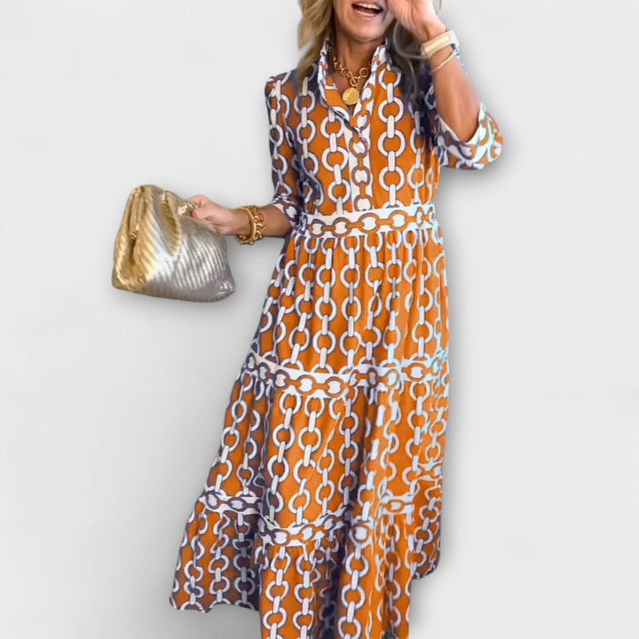 Cleo™ | Chain Print Midi Dress