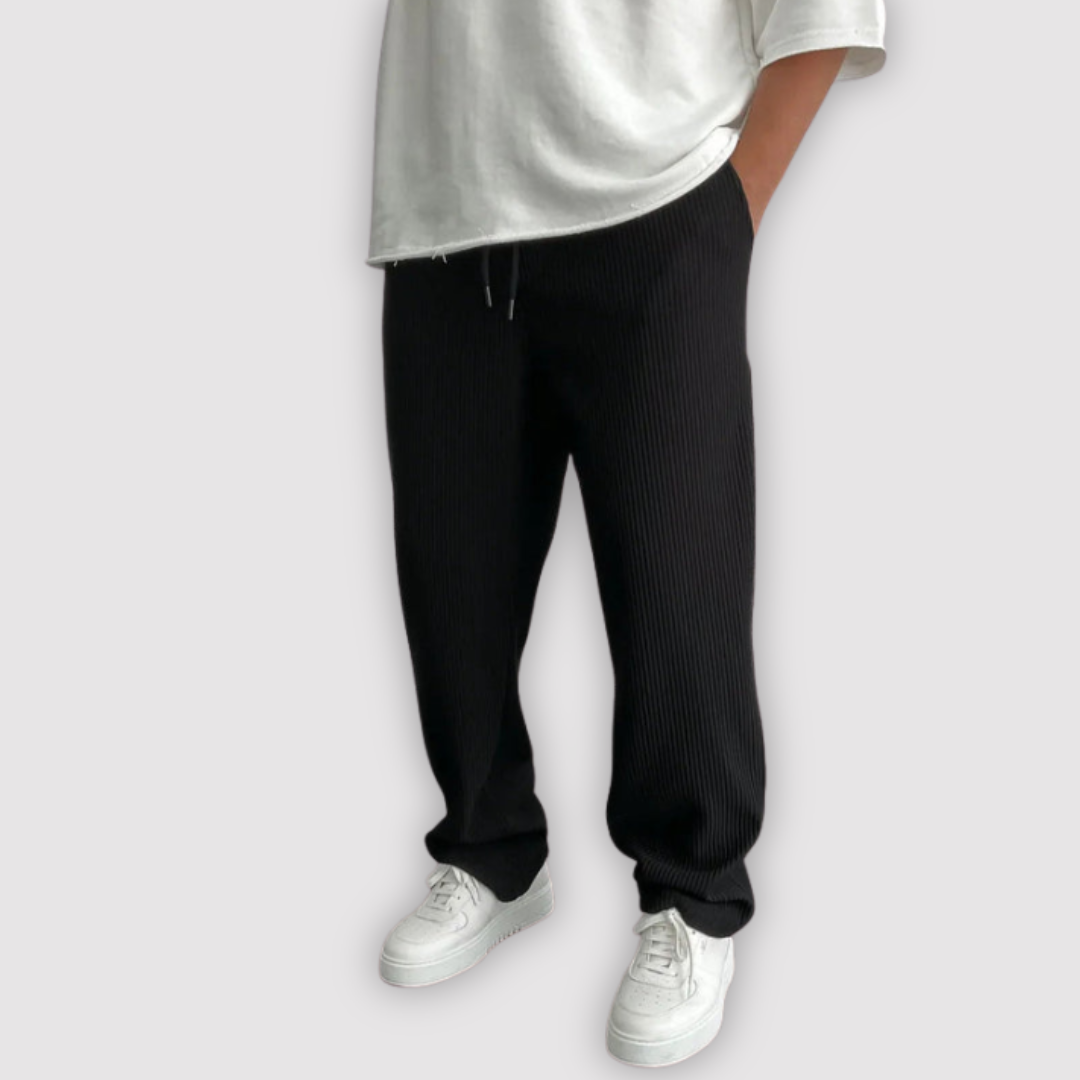 Michael Sydney men's ribbed pants, front view