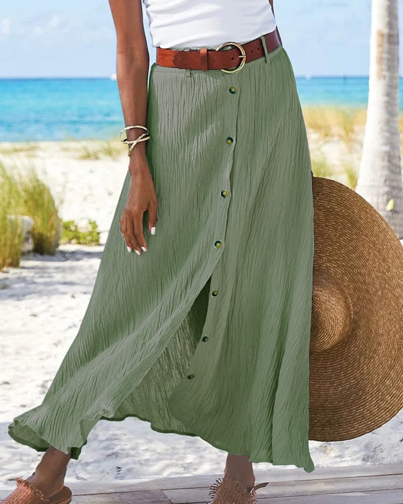 Rosalie™ | Flowing Button Skirt
