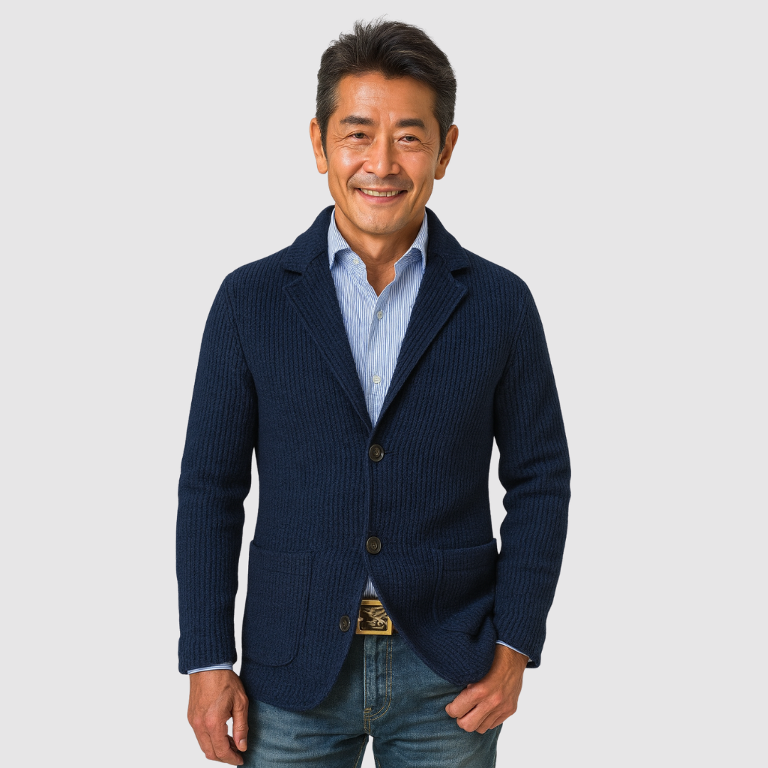 Michael Sydney men's Cardigan with pockets, front view