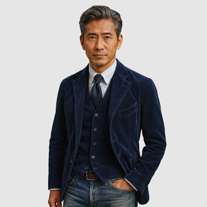 Michael Sydney men's Blazer and vest set, front view
