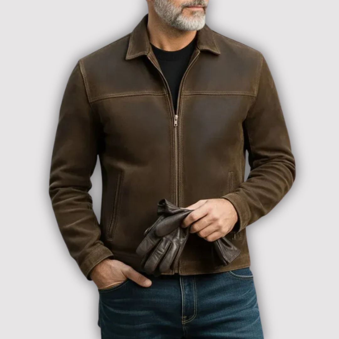 Michael Sydney men's smooth-finish jacket, front view