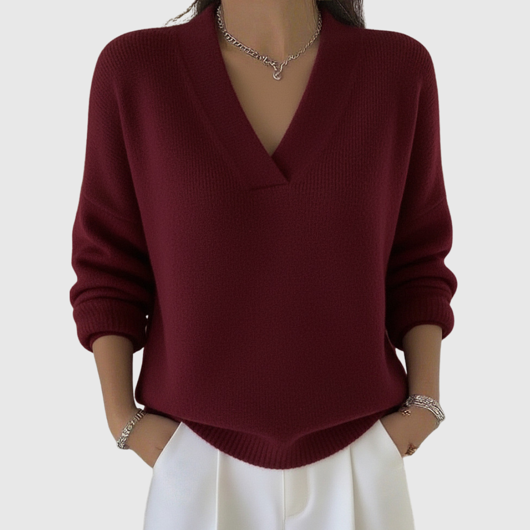 Olivia™ | Relaxed V-Neck Jumper