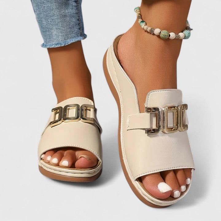 Christine™ | Gold-Trim Comfort Slides