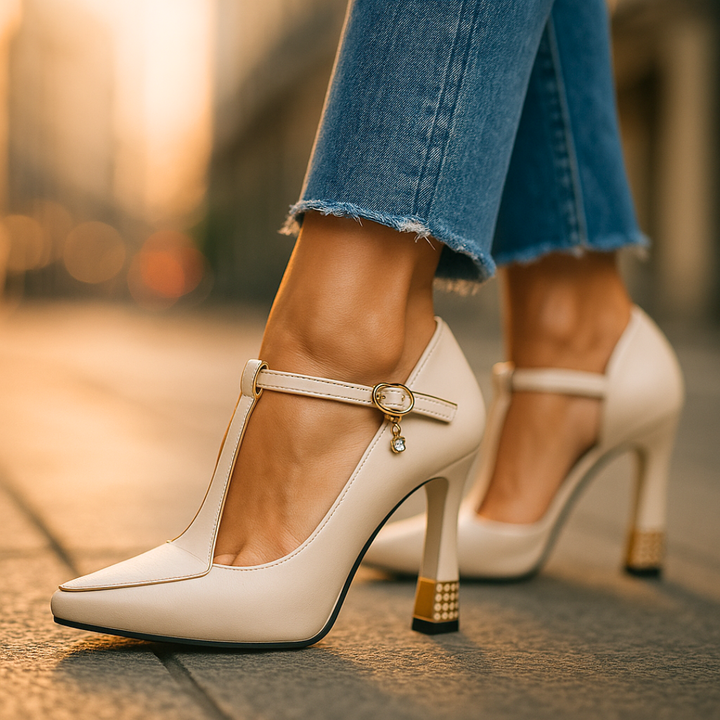 Gina™ | Embellished T-Strap Heels