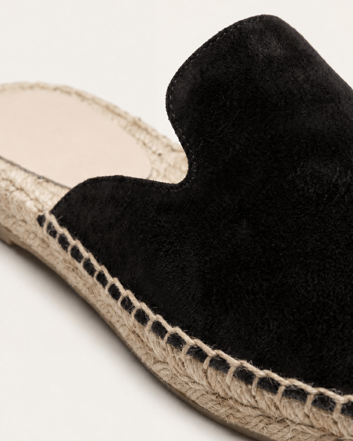 Michael Sydney men's summer mules in black, front view
