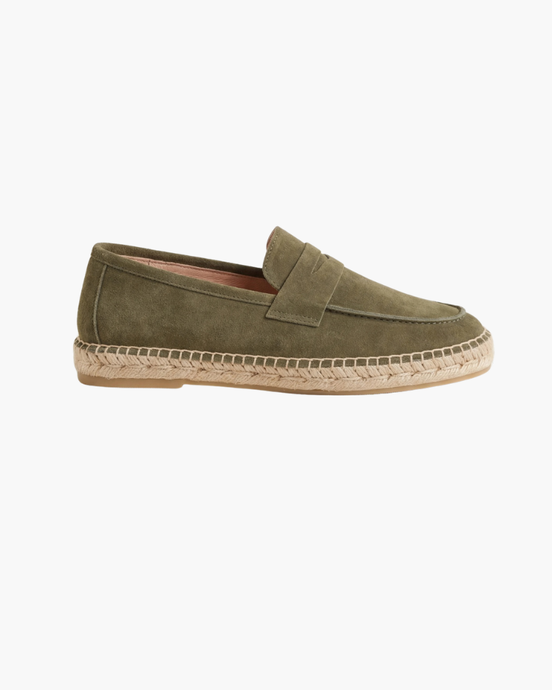Michael Sydney men's espadrille in olive, front view